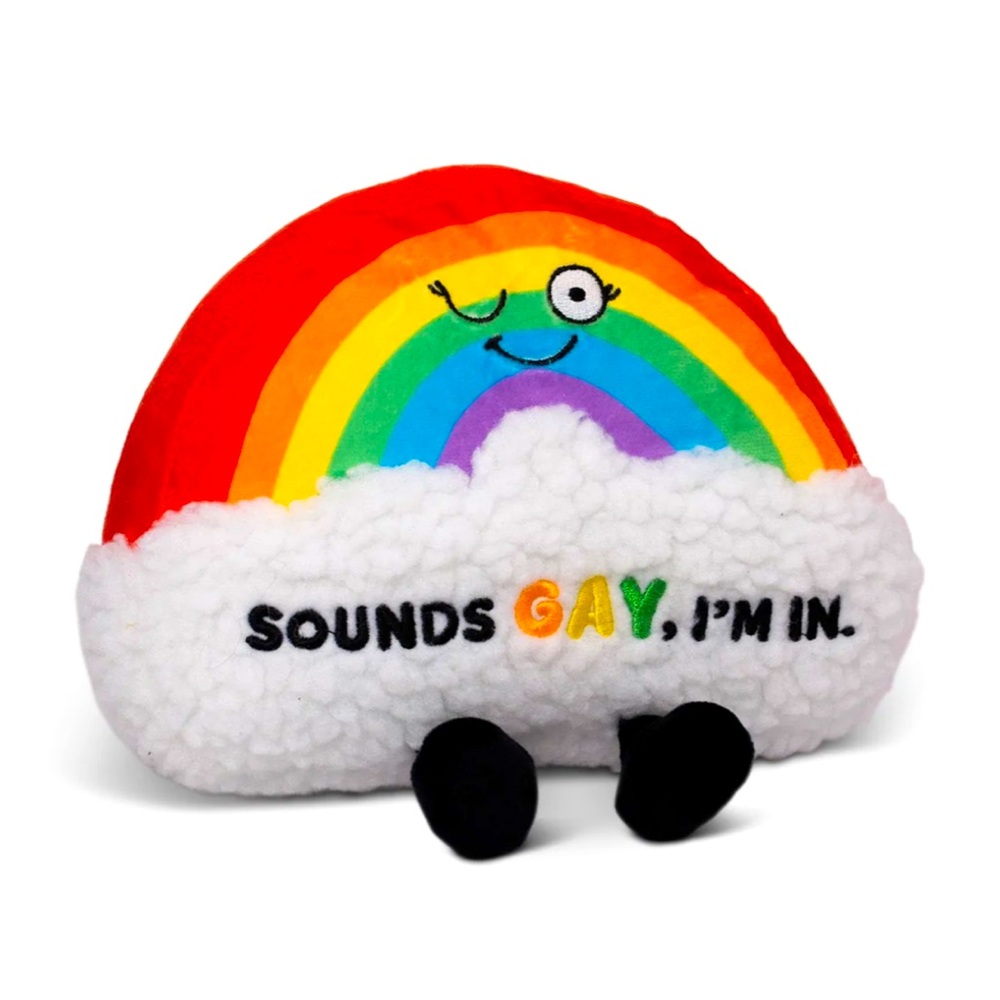 Punchkins Rainbow "Sounds Gay, I'm In" Plush Toy - NWT
